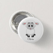 Niedliches Personalisiertes Baby Lamm Button (Vorne & Hinten)