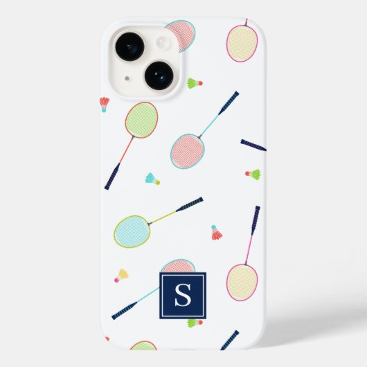Niedliches Personalisiertes Badminton-Muster Case-Mate iPhone Hülle (Rückseite)