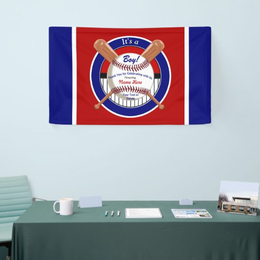 Niedliches Personalisiertes Baseball Baby-Duschban Banner (Messeveranstaltung)