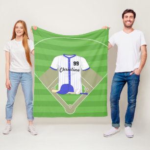 Niedliches Personalisiertes Baseball-Blau Fleecedecke