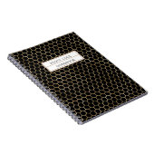 Niedliches Personalisiertes Black Gold Honeycomb B Notizblock (Rechte Seite)