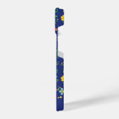 Niedliches Personalisiertes blaues Wildblume Blume iPhone Hülle (Linke Seite)