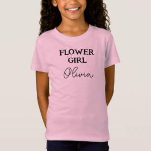 Niedliches Personalisiertes Blumenmädchen Rosa T-Shirt