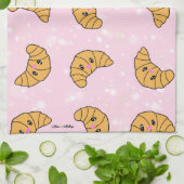 Niedliches Personalisiertes Croissants Frühstücksb Geschirrtuch (Gefaltet)
