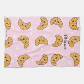 Niedliches Personalisiertes Croissants Frühstücksb Geschirrtuch (Horizontal)