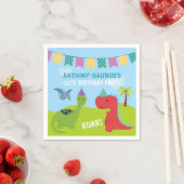Niedliches Personalisiertes Dinosaurier-Party Serviette (Beispiel)