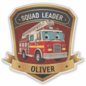Niedliches Personalisiertes FeuerwehrAbzeichen Aufkleber (Vorderseite)