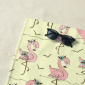 Niedliches Personalisiertes Flamingos Badetuch (Beispiel)
