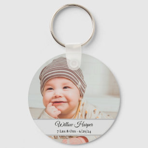 Niedliches Personalisiertes Foto Geburtsbaby Keepa Schlüsselanhänger