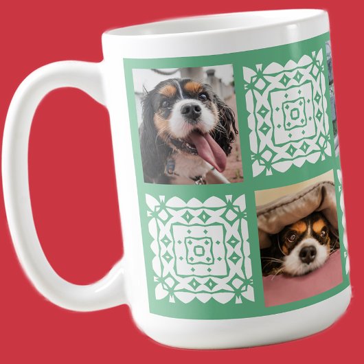 Niedliches Personalisiertes Foto Grünes Geschenk f Kaffeetasse