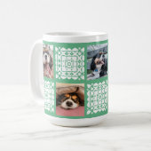 Niedliches Personalisiertes Foto Grünes Geschenk f Kaffeetasse (Vorderseite Links)