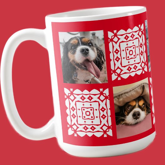Niedliches Personalisiertes Foto Rotes Geschenk fü Kaffeetasse