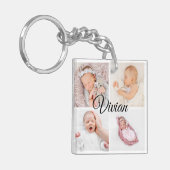 Niedliches personalisiertes Foto Schlüsselanhänger (Vorderseite links)