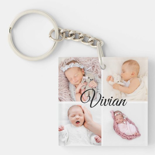 Niedliches personalisiertes Foto Schlüsselanhänger (Vorderseite)