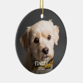 Niedliches Personalisiertes Foto Weihnachten Keramik Ornament (Rechts)