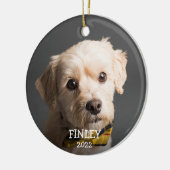 Niedliches Personalisiertes Foto Weihnachten Keramik Ornament (Links)