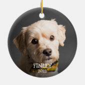 Niedliches Personalisiertes Foto Weihnachten Keramik Ornament (Hinten)