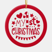 Niedliches Personalisiertes Foto zu Weihnachten Keramik Ornament (Vorne)