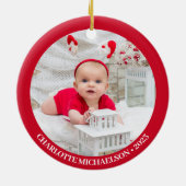 Niedliches Personalisiertes Foto zu Weihnachten Keramik Ornament (Hinten)