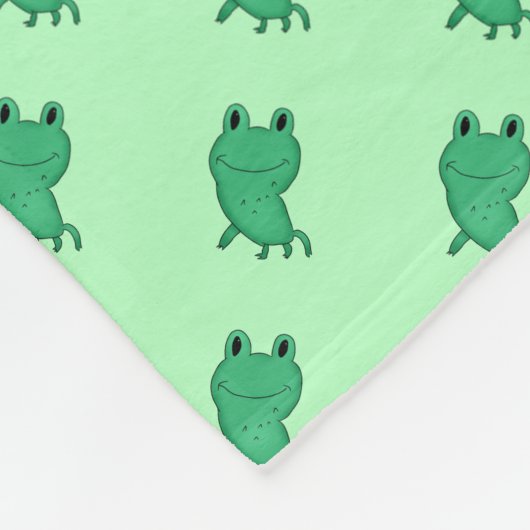 Niedliches personalisiertes Froschmuster Fleecedecke (Ecke)