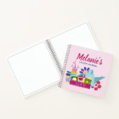 Niedliches Personalisiertes Gartenblatt Rosa Notizblock (Innenseite)