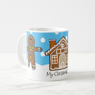 Niedliches Personalisiertes Gingerbrett Weihnachte Kaffeetasse