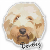 Niedliches Personalisiertes Golden Doodle Sticker (Vorderseite)