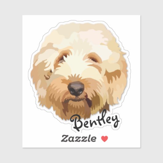Niedliches Personalisiertes Golden Doodle Sticker (Blatt)