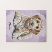 Niedliches Personalisiertes Goldendoodle Puzzle (Horizontal)