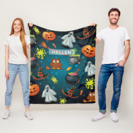 Niedliches Personalisiertes Halloween-Muster Fleecedecke
