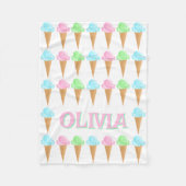 Niedliches Personalisiertes Ice Creme Cones Muster Fleecedecke (Vorderseite)