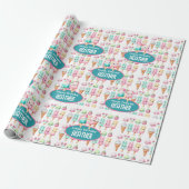 Niedliches Personalisiertes IcePop Sommer Geburtst Geschenkpapier (Ungerollt)