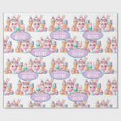 Niedliches Personalisiertes IcePop Sommer Geburtst Geschenkpapier (Flach)