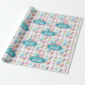 Niedliches Personalisiertes IcePop Sommer Geburtst Geschenkpapier (Ungerollt)