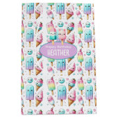 Niedliches Personalisiertes IcePop Sommer Geburtst Mittlere Geschenktüte (Vorderseite)