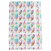 Niedliches Personalisiertes IcePop Sommer Geburtst Mittlere Geschenktüte (Rückseite)