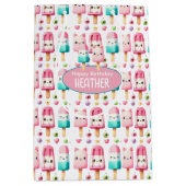 Niedliches Personalisiertes IcePop Sommer Geburtst Mittlere Geschenktüte (Vorderseite)