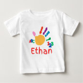 Niedliches Personalisiertes Kid's ABC Handfarbe 12 Baby T-shirt (Vorderseite)