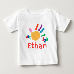 Niedliches Personalisiertes Kid's ABC Handfarbe 12 Baby T-shirt