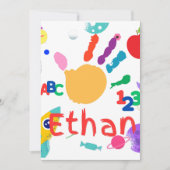 Niedliches Personalisiertes Kid's ABC Handfarbe 12 Einladung (Vorderseite)