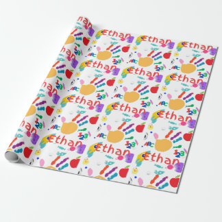 Niedliches Personalisiertes Kid's ABC Handfarbe 12 Geschenkpapier