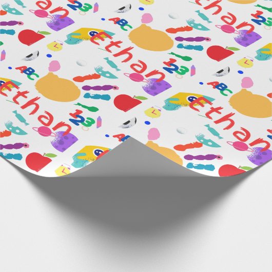 Niedliches Personalisiertes Kid's ABC Handfarbe 12 Geschenkpapier (Ecke)