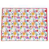 Niedliches Personalisiertes Kid's ABC Handfarbe 12 Große Geschenktüte (Vorderseite)