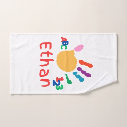 Niedliches Personalisiertes Kid's ABC Handfarbe 12 Handtuch (Handtuch)