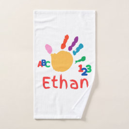 Niedliches Personalisiertes Kid's ABC Handfarbe 12 Handtuch