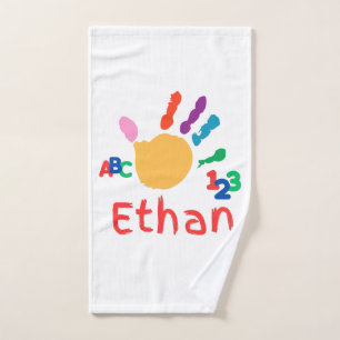 Niedliches Personalisiertes Kid's ABC Handfarbe 12 Handtuch