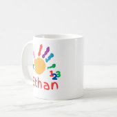 Niedliches Personalisiertes Kid's ABC Handfarbe 12 Kaffeetasse (Vorderseite Links)