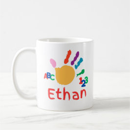Niedliches Personalisiertes Kid's ABC Handfarbe 12 Kaffeetasse