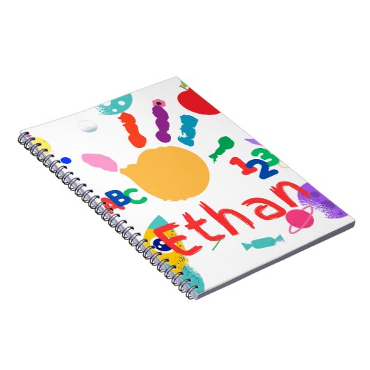 Niedliches Personalisiertes Kid's ABC Handfarbe 12 Notizblock (Rechte Seite)