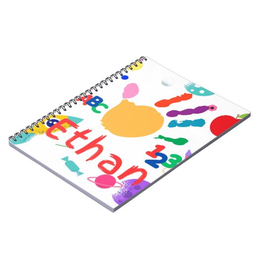 Niedliches Personalisiertes Kid's ABC Handfarbe 12 Notizblock (Linke Seite)